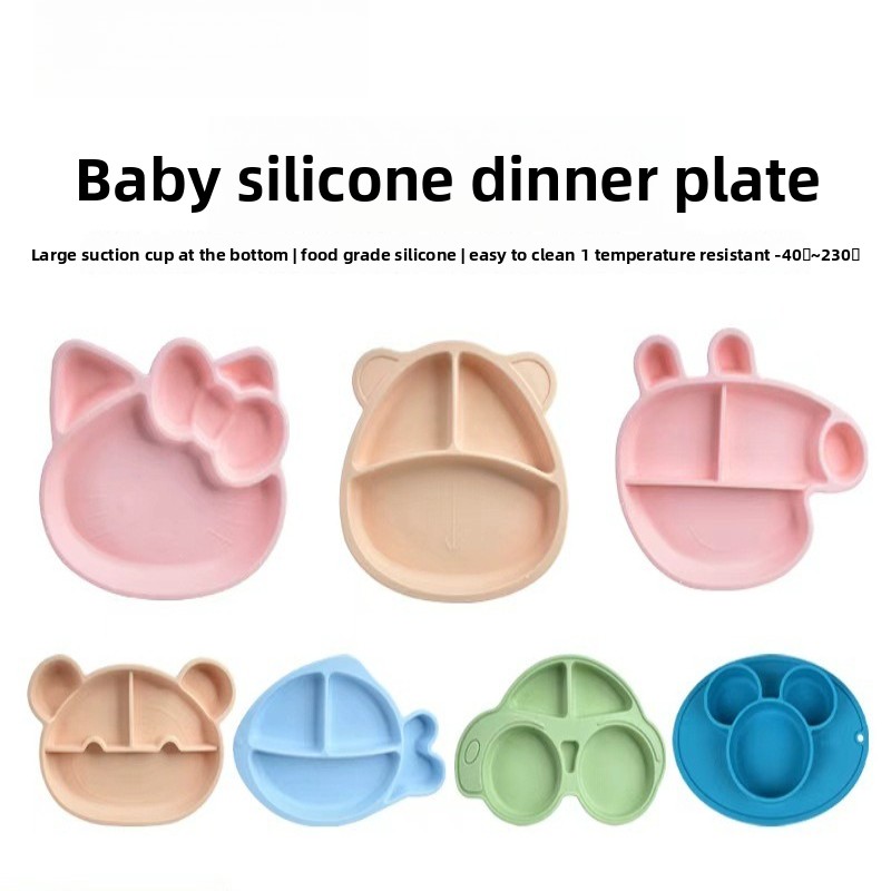 Plate Suction Toddler - Bez BPA, silikonowy talerzyk z przegródkami