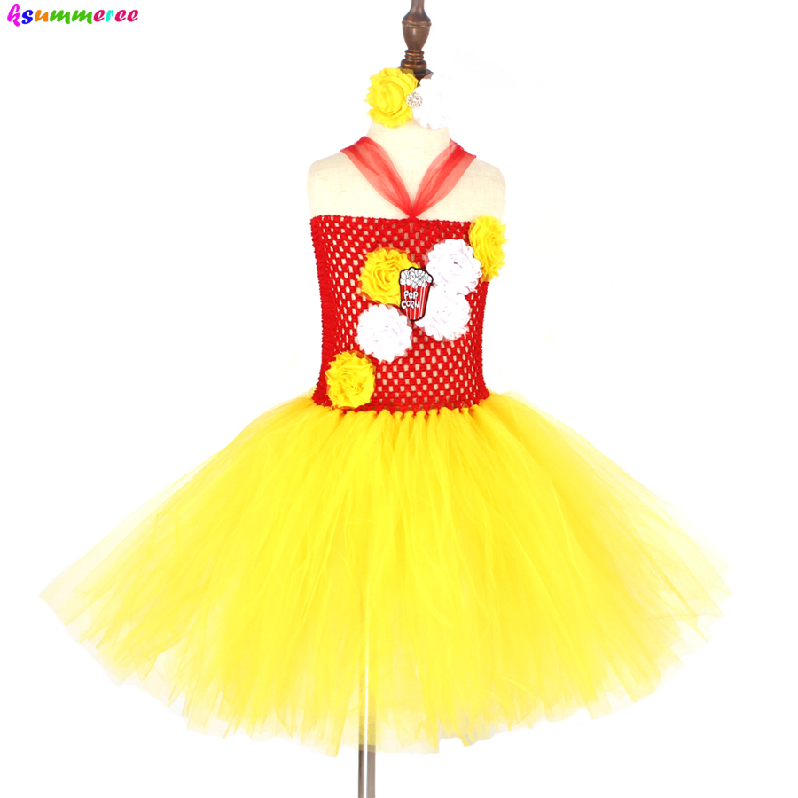 Baby Food Intake - Elegancka sukienka tutu z motywem popcornu,