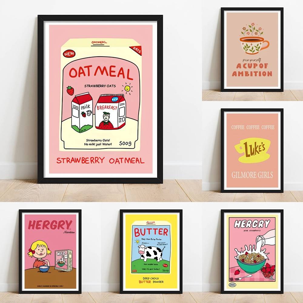 Ręcznie Rysowany Plakat Papier – Baby Food Oatmeal recenzja i cena