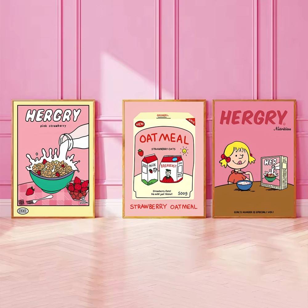 Ręcznie Rysowany Plakat Papier – Baby Food Oatmeal recenzja i cena